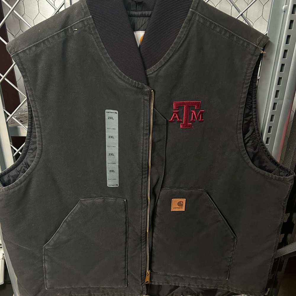 Carhartt Black Vest with Texas A&M Logo